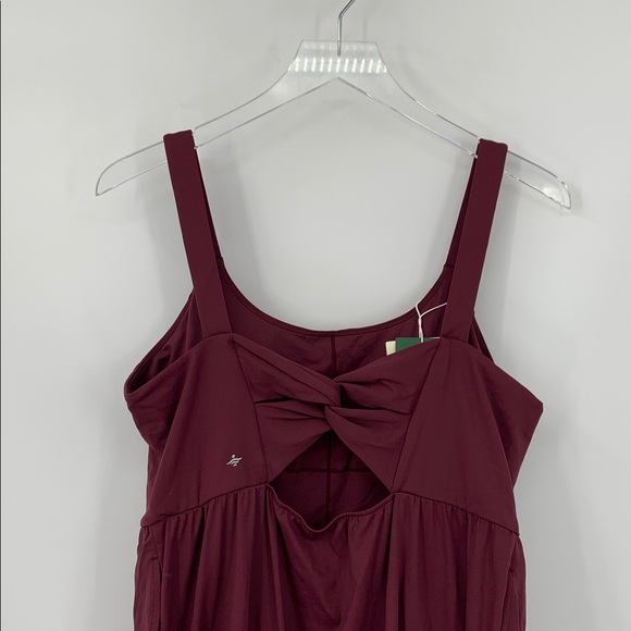 Halara Padded midi dress fig burgundy cross-over padded jersey knit new X-Large - Picture 4 of 6